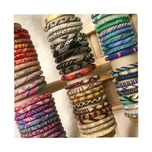 10 pcs Nepal glass bead roll on bracelets